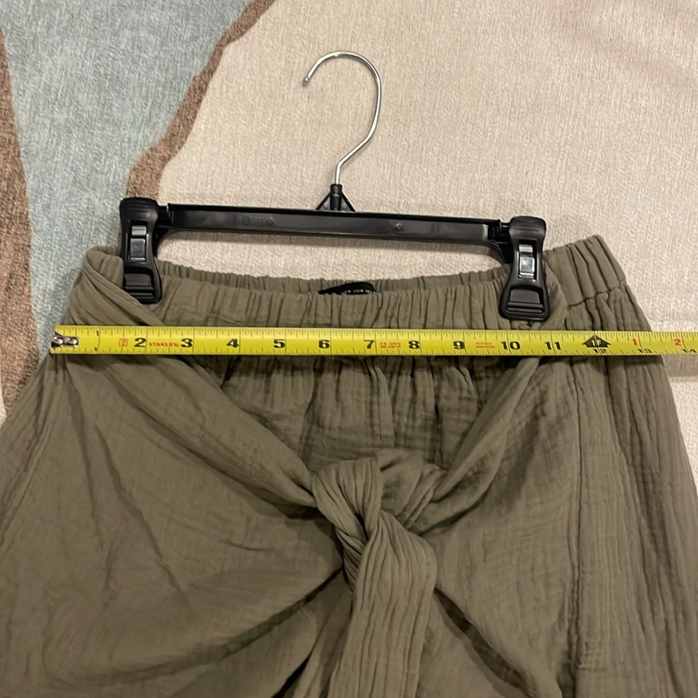 NWT Zara Olive Green Tie Front Mini Skirt Size M - Picture 6 of 6